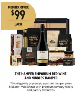 Dan Murphy's The hamper emporium red wine and nibbles hamper offer