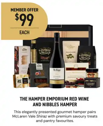 Dan Murphy's The hamper emporium red wine and nibbles hamper offer