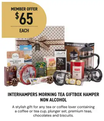 Interhampers morning tea giftbox hamper non alcohol