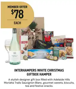 Dan Murphy's Interhampers white christmas giftbox hamper offer