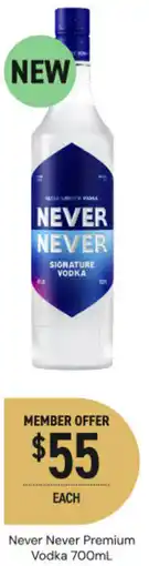 Dan Murphy's Never never premium vodka offer