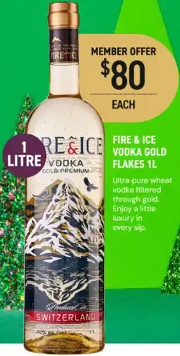 Dan Murphy's Fire & ice vodka gold flakes offer