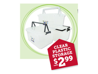 Stratco Clear plastic storage offer