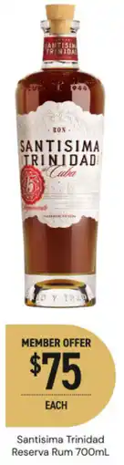 Dan Murphy's Santisima trinidad reserva rum offer