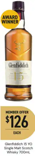 Dan Murphy's Glenfiddich 15 yo single malt scotch whisky offer