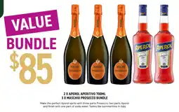 Dan Murphy's 2 x aperol aperitivo 3 x maschio prosecco bundle offer