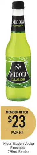 Dan Murphy's Midori illusion vodka pineapple bottles offer