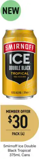 Dan Murphy's Smirnoff ice double black tropical cans offer