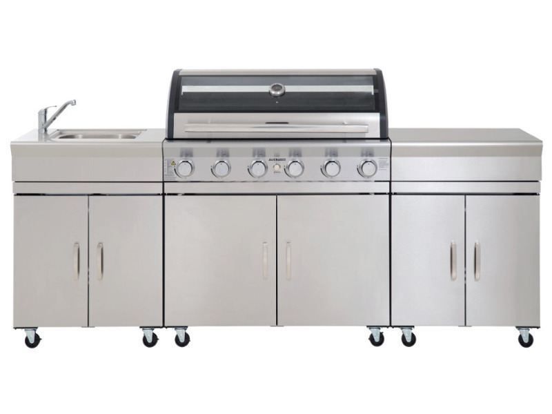 Gasmate stainless steel 6 burner outdoor kitchen offer at Stratco