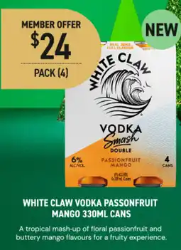 Dan Murphy's White claw vodka passonfruit mango cans offer