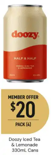 Dan Murphy's Doozy iced tea & lemonade cans offer