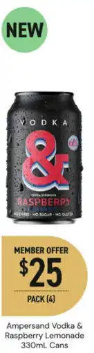 Dan Murphy's Ampersand vodka & raspberry lemonade cans offer