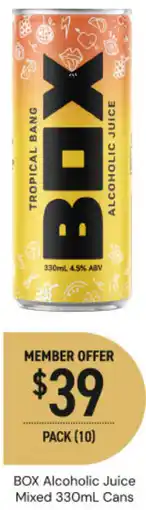 Dan Murphy's Box alcoholic juice mixed cans offer