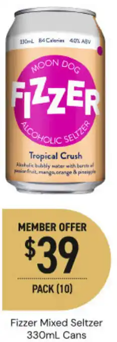 Dan Murphy's Fizzer mixed seltzer cans offer