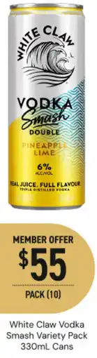 Dan Murphy's White claw vodka smash variety pack cans offer