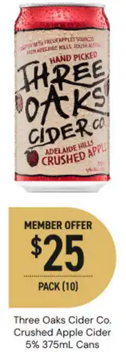 Dan Murphy's Three Oaks Cider Co. Crushed Apple Cider 5% Cans offer