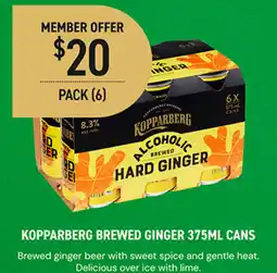 Dan Murphy's Kopparberg brewed ginger cans offer