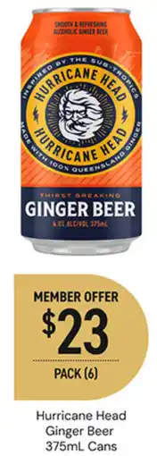 Dan Murphy's Hurricane Head Ginger Beer Cans offer