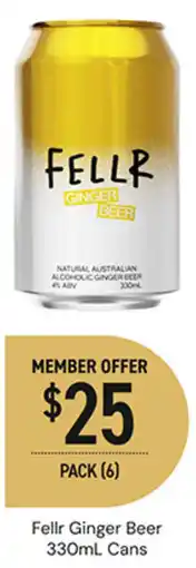 Dan Murphy's Fellr Ginger Beer Cans offer