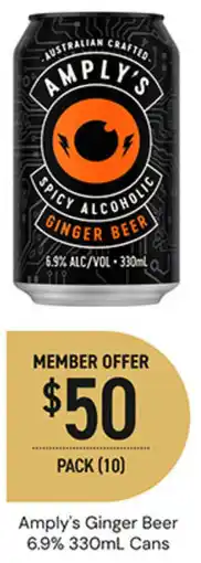 Dan Murphy's Amply's Ginger Beer 6.9% Cans offer
