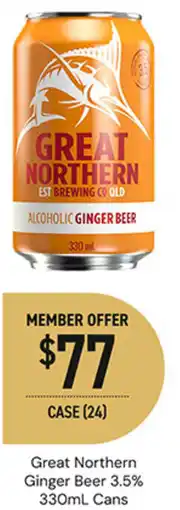 Dan Murphy's Great Northern Ginger Beer 3.5% Cans offer