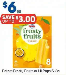 Foodland Peters Frosty Fruits or Lil Pops offer