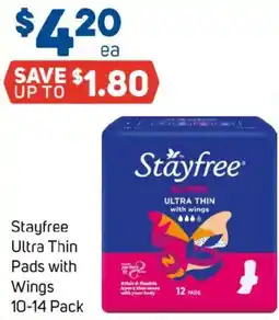 Foodland Stayfree Ultra Thin Pads with Wings offer