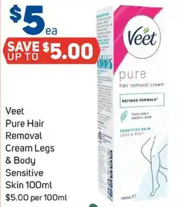 Foodland Veet pure hair removal cream legs & body sensitive skin legs offer