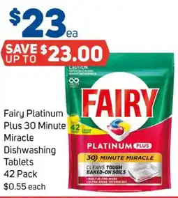 Foodland Fairy platinum plus 30 minute miracle dishwashing tablets 42 pack offer