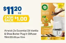 Foodland Airwick 2x Essential Oil Vanilla & Shea Butter Plug In Diffuser offer