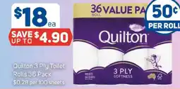 Foodland Quilton 3 Ply Toilet Rolls offer