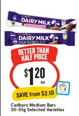IGA Cadbury Medium Bars offer