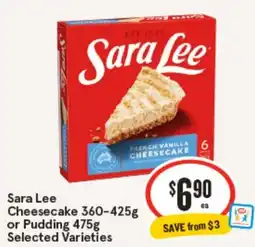 IGA Sara Lee Cheesecake or Pudding offer