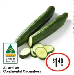 IGA Australian Continental Cucumbers offer