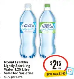 IGA Mount Franklin Lightly Sparkling Water offer