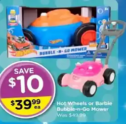 Toyworld Hot Wheels or Barbie Bubble-n-Go Mower offer
