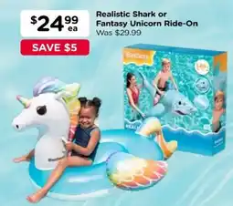 Toyworld Realistic Shark or Fantasy Unicorn Ride-On offer