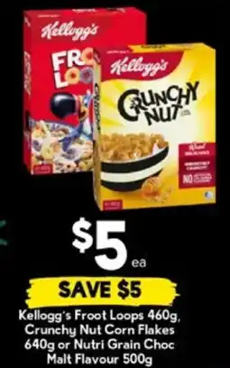 Drakes Kellogg's Froot Loops , Crunchy Nut Corn Flakes or Nutri Grain Choc Malt Flavour offer