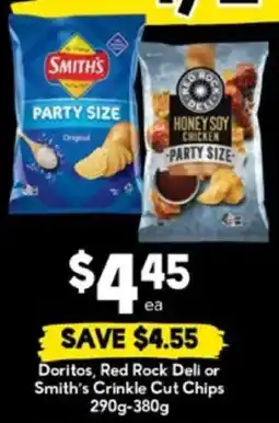 Drakes Doritos, Red Rock Deli or Smith's Crinkle Cut Chips offer