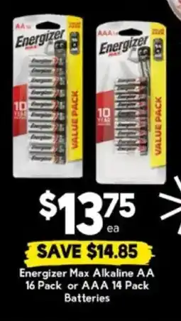 Drakes Energizer Max Alkaline offer