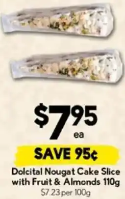 Drakes Dolcital Nougat Cake Slice with Fruit & Almonds offer