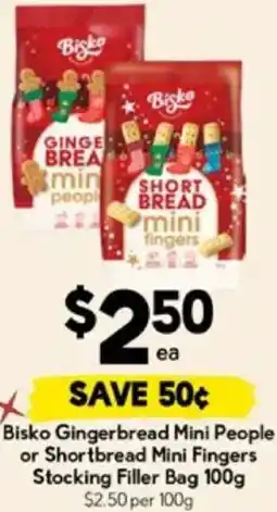 Drakes Bisko Gingerbread Mini People or Shortbread Mini Fingers Stocking Filler Bag offer