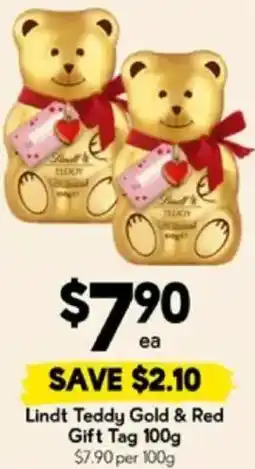 Drakes Lindt Teddy Gold & Red Gift Tag offer