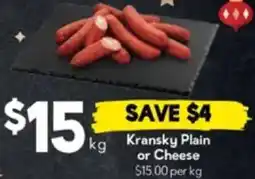Drakes Kransky Plain or Cheese offer