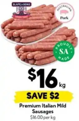 Drakes Premium Italian Mild Sausages offer