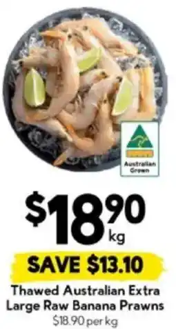 Drakes Thawed Australian Extra Large Raw Banana Prawns offer