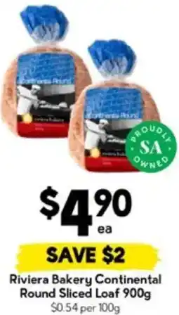 Drakes Riviera Bakery Continental Round Sliced Loaf offer