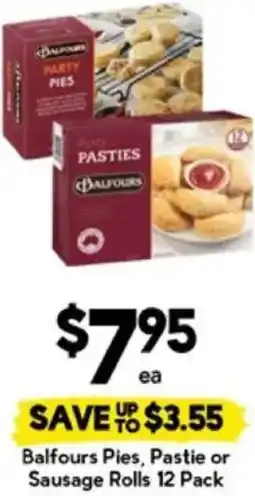 Drakes Balfours Pies, Pastie or Sausage Rolls offer