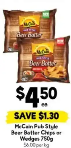 Drakes McCain Pub Style Beer Batter Chips or Wedges offer