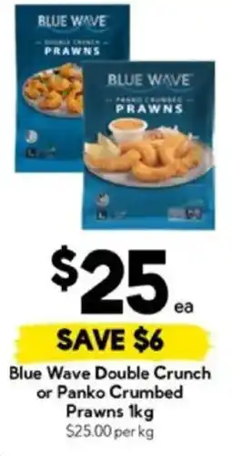 Drakes Blue Wave Double Crunch or Panko Crumbed Prawns offer